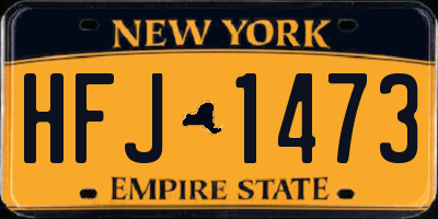 NY license plate HFJ1473