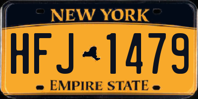 NY license plate HFJ1479