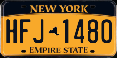 NY license plate HFJ1480