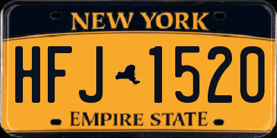 NY license plate HFJ1520