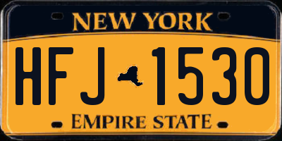 NY license plate HFJ1530