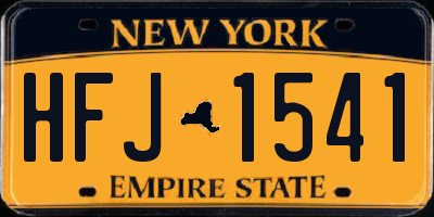 NY license plate HFJ1541