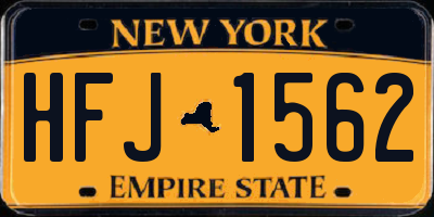 NY license plate HFJ1562