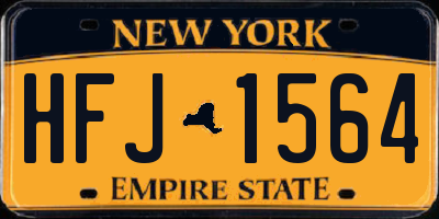NY license plate HFJ1564