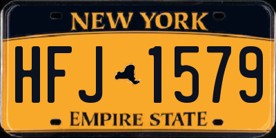NY license plate HFJ1579