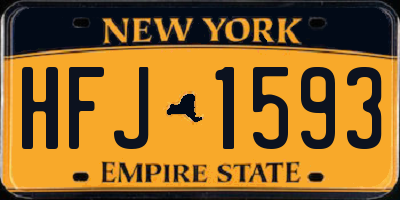 NY license plate HFJ1593