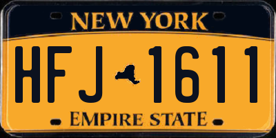 NY license plate HFJ1611
