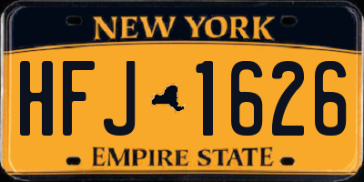 NY license plate HFJ1626