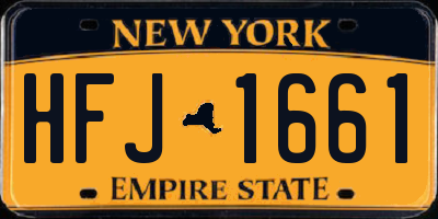 NY license plate HFJ1661