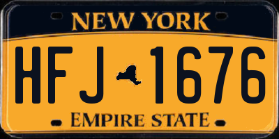 NY license plate HFJ1676