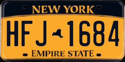 NY license plate HFJ1684