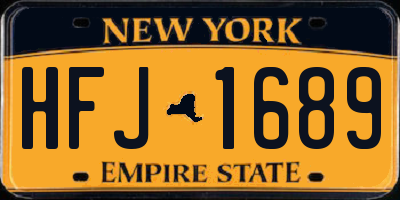 NY license plate HFJ1689