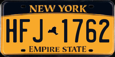 NY license plate HFJ1762