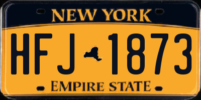 NY license plate HFJ1873