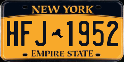 NY license plate HFJ1952