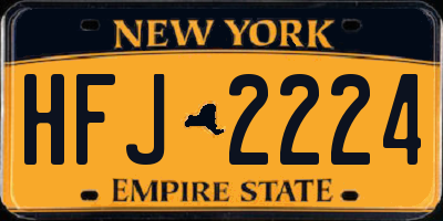 NY license plate HFJ2224