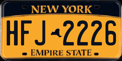 NY license plate HFJ2226