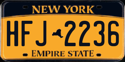 NY license plate HFJ2236
