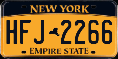 NY license plate HFJ2266