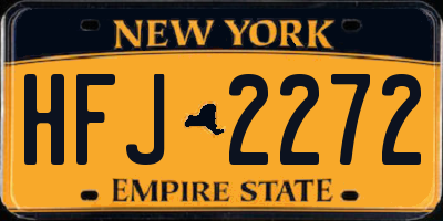 NY license plate HFJ2272