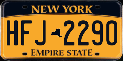 NY license plate HFJ2290