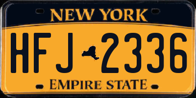 NY license plate HFJ2336