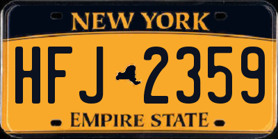 NY license plate HFJ2359