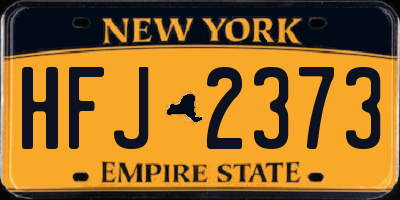 NY license plate HFJ2373