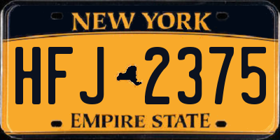NY license plate HFJ2375