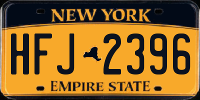 NY license plate HFJ2396