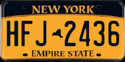 NY license plate HFJ2436
