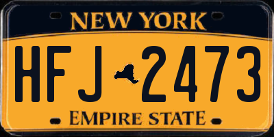 NY license plate HFJ2473