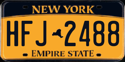 NY license plate HFJ2488