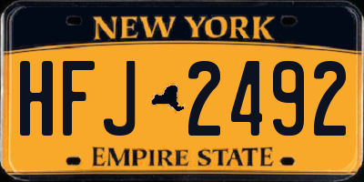 NY license plate HFJ2492