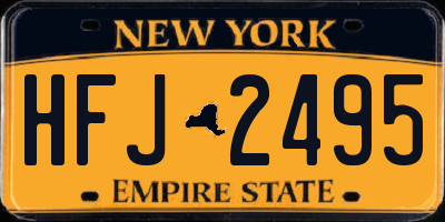 NY license plate HFJ2495