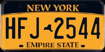 NY license plate HFJ2544