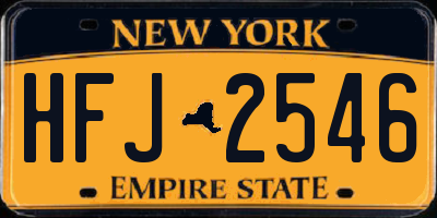 NY license plate HFJ2546