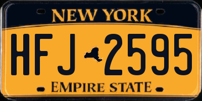 NY license plate HFJ2595