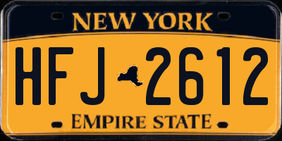 NY license plate HFJ2612