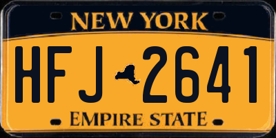NY license plate HFJ2641