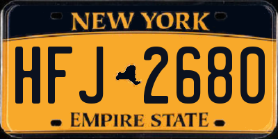 NY license plate HFJ2680