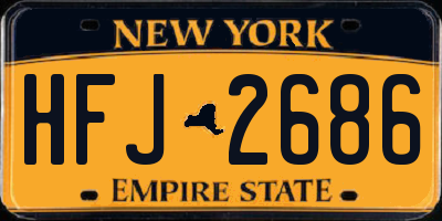 NY license plate HFJ2686