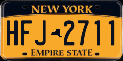 NY license plate HFJ2711