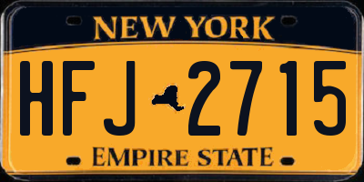 NY license plate HFJ2715