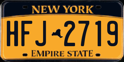 NY license plate HFJ2719