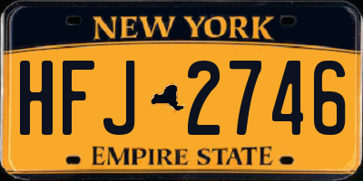 NY license plate HFJ2746
