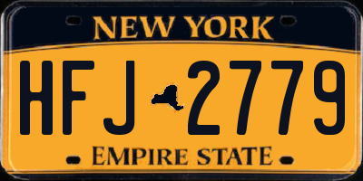 NY license plate HFJ2779