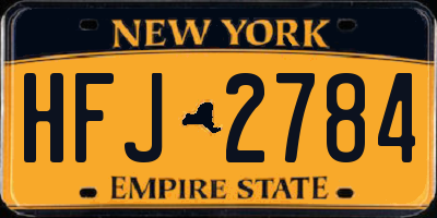 NY license plate HFJ2784