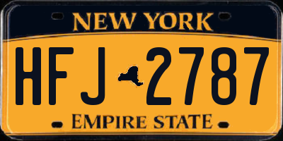 NY license plate HFJ2787