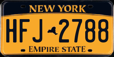 NY license plate HFJ2788